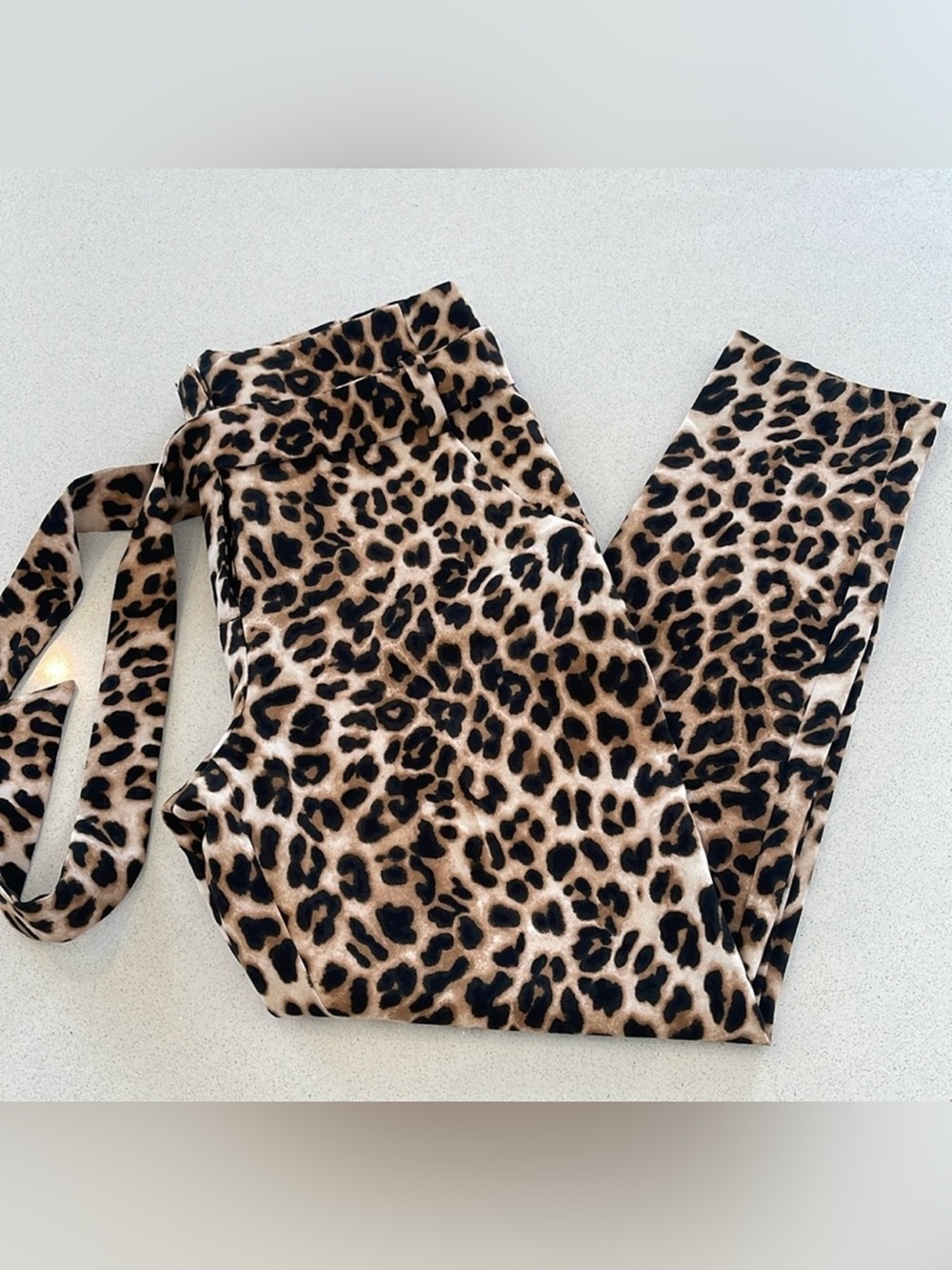 NWT New York & Company Leopard Print Skinny Pants - Tan & Black Sz 8
